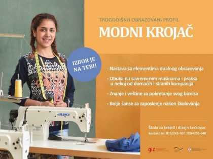 MODNI KROJAČ Trogodišnjim obrazovnim profilom brže do radnog mesta item-thumbnail