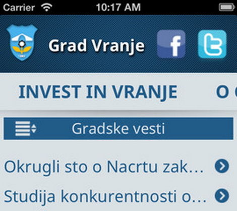 Aplikacija grada Vranja za „pametne“ telefone