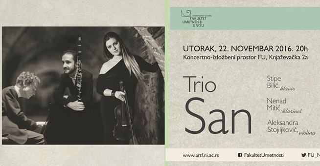 Koncert trija „San“ na Fakultetu umetnosti