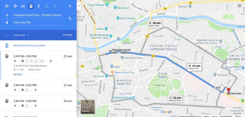 Linije gradskog prevoza u Nišu prve u Srbiji na Gugl tranzit navigaciji