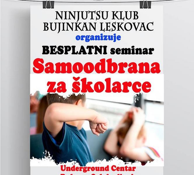 U nedelju besplatni seminar Samoodbrana za školarce u Leskovcu