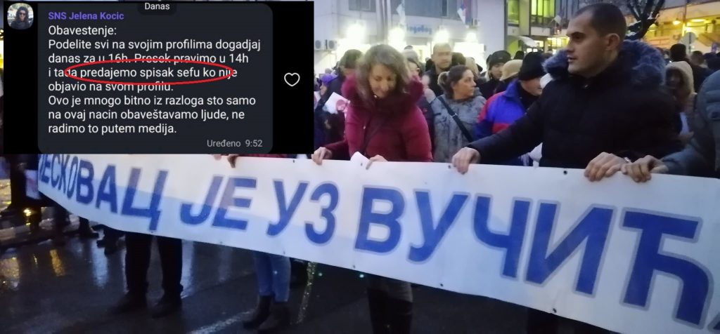 Opozicija o večerašnjim protestima u Leskovcu, a na društvenim mrežama tajna prepiska naprednjaka