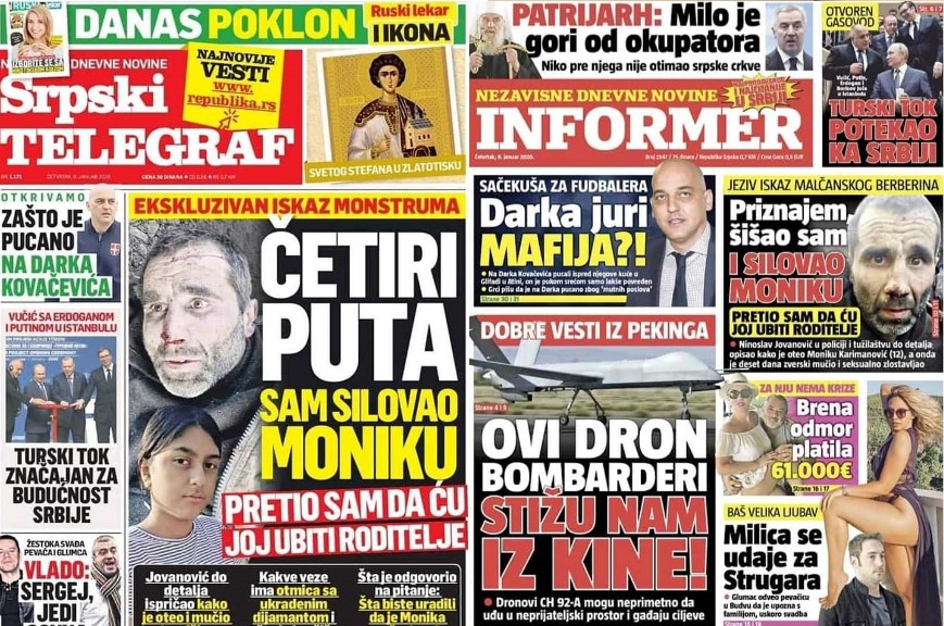 Ministarstvo kulture osudilo naslovne strane tabloida: Preduzećemo mere, očekujemo reakciju tužilaštva
