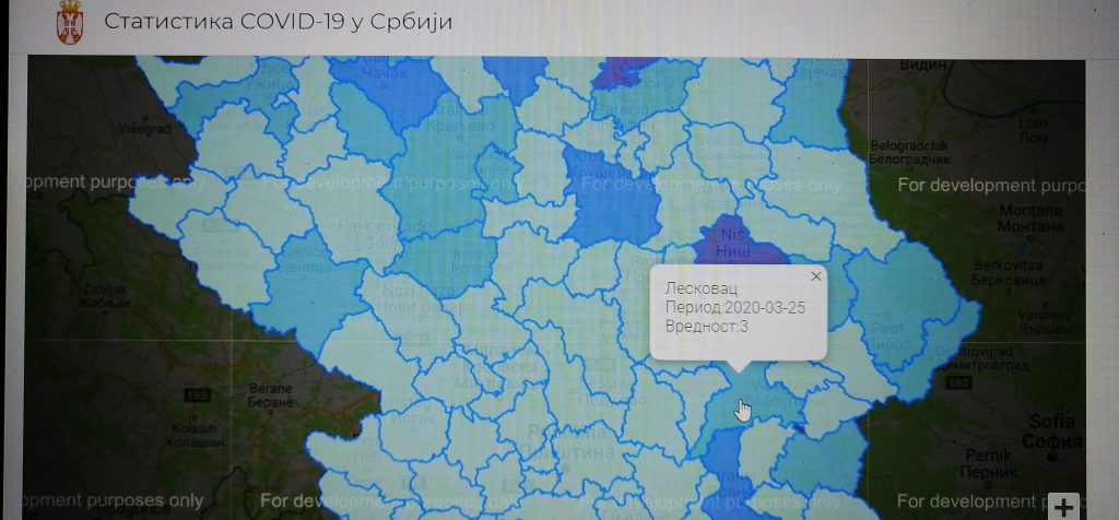 Prema podacima sa zvaničnog sajta covid19.rs u Leskovcu broj zaraženih koronom porastao na tri