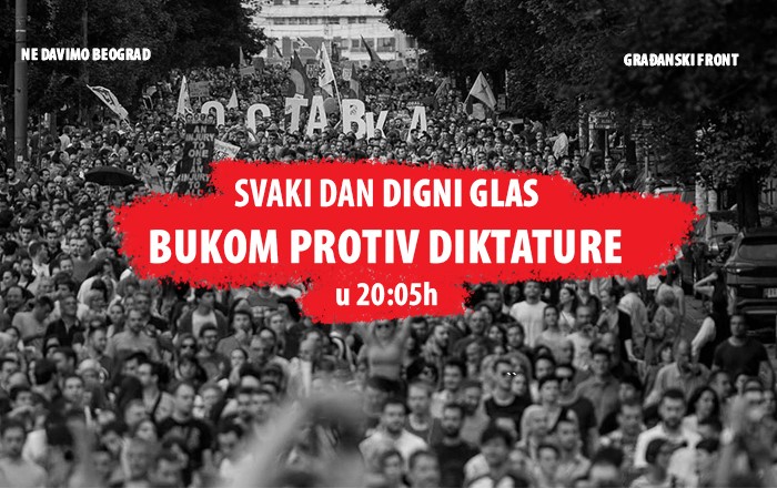 „Bukom protiv diktature“ večeras i u Nišu, Leskovcu i Vranju