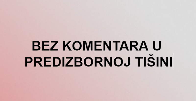 Do kraja predizborne tišine bez političkih komentara na juGmedii