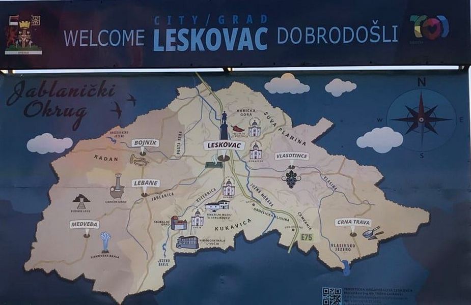 Novi bilbord sa novom mapom turističkih destinacija Jablaničkog okruga