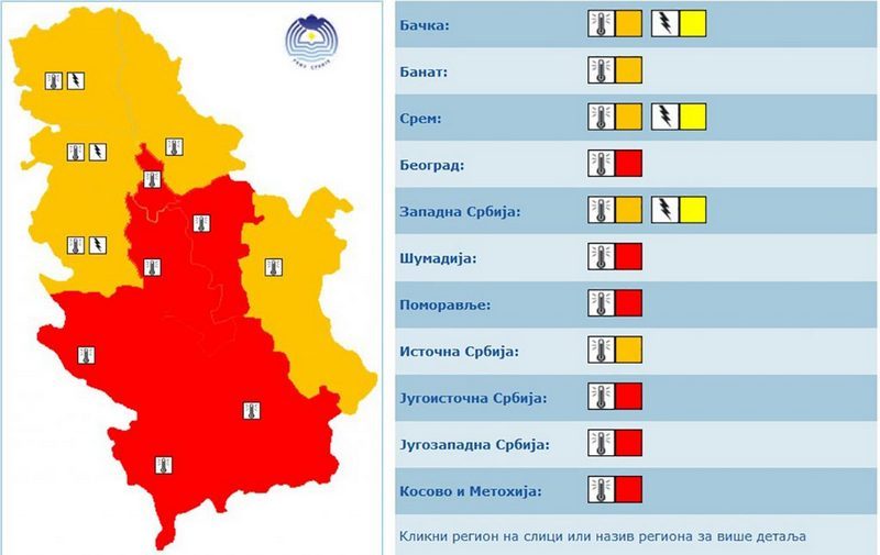 RHMZ izdao upozorenje, od sutra na snazi crveni meteoalarm