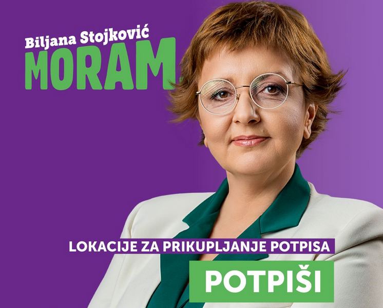 Počinje prikupljanje potpisa podrške za predsedničku kadnidaturu Biljane Stojković iz kolacije “Moramo”