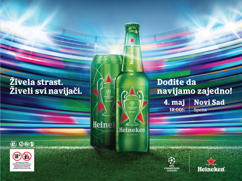 Heineken® te poziva na ekskluzivno gledanje polufinala UEFA Lige šampiona u Nišu, ispred TC Delta planet