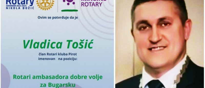 Vladica Tošić rotari ambasador u Bugarskoj