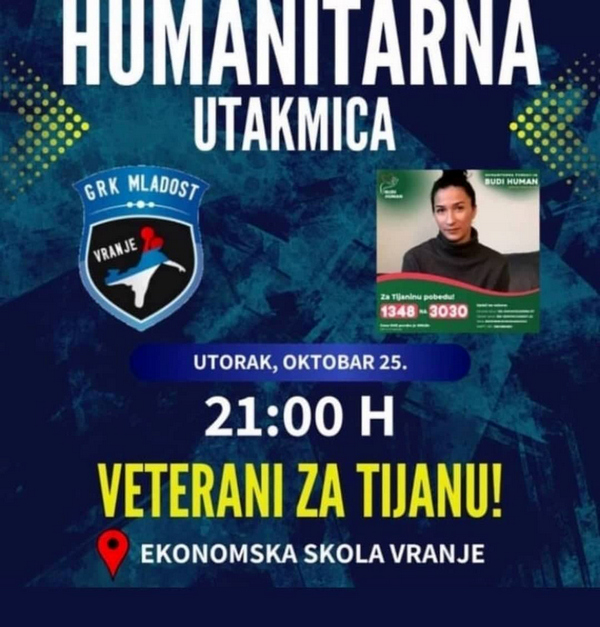 Humanitarna utakmica za Tijanino lečenje