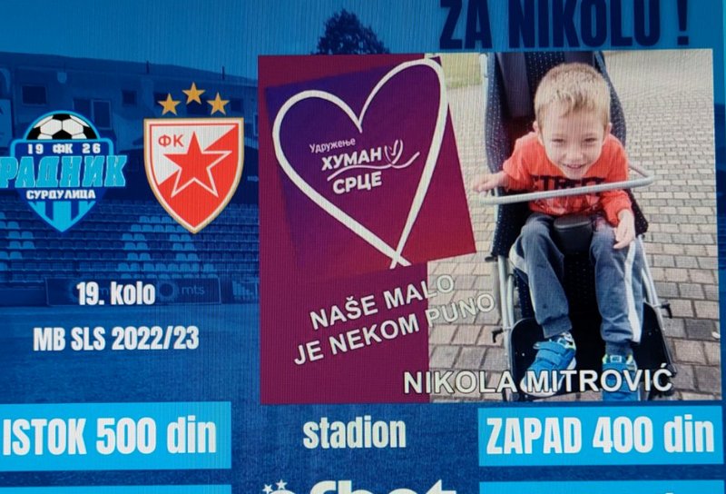 FK Radnik pomaže lečenje Nikole iz Suvonjice kod Surdulice