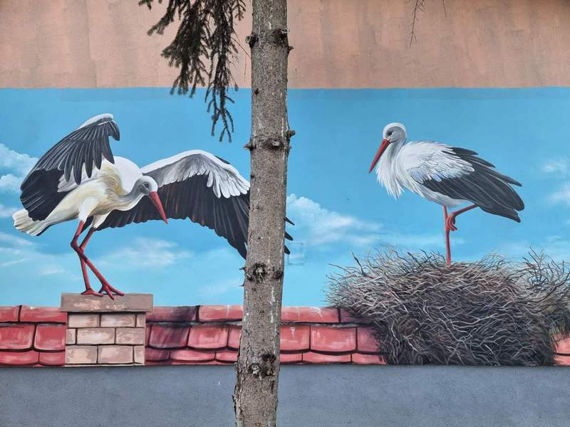 U selu Donje Međurovo oslikan mural u čast belih roda