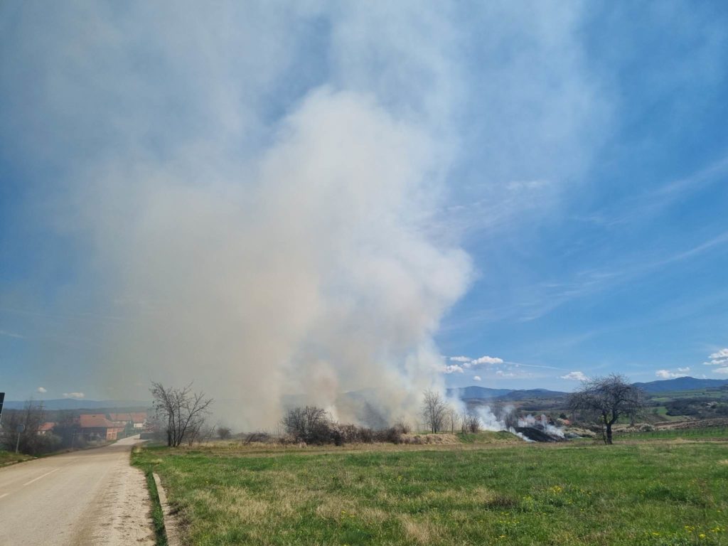 Dva hektara u plamenu u selu Prekopčelica kod Lebana