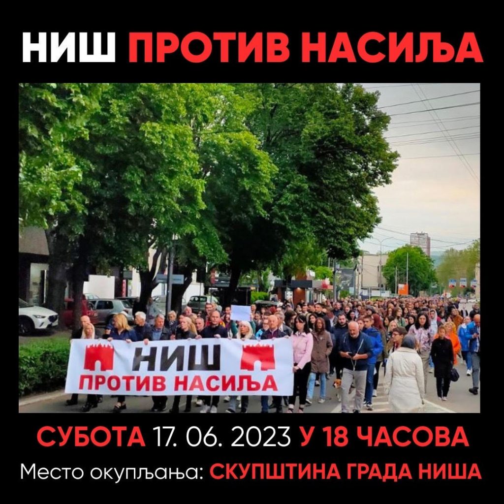 Niška opozicija poziva na protest “Srbija protiv nasilja” u subotu