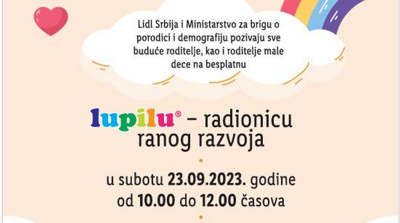 Lidl i Ministartsvo za brigu o porodici pozivaju Vranjance na „Lupilu radionice ranog razvoja“