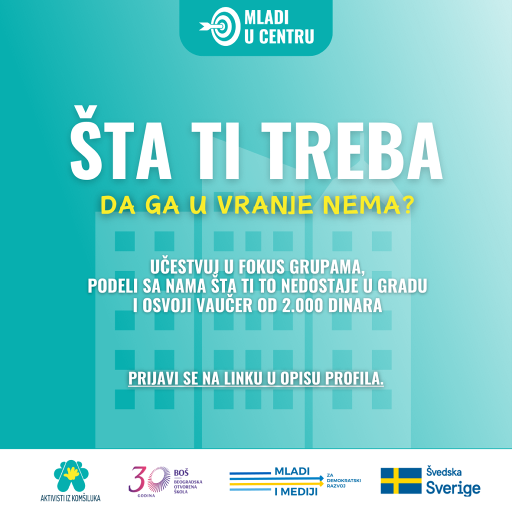 Poslednji dan prijave za istraživanje potreba mladih – Šta ti treba da ga u Vranje nema?
