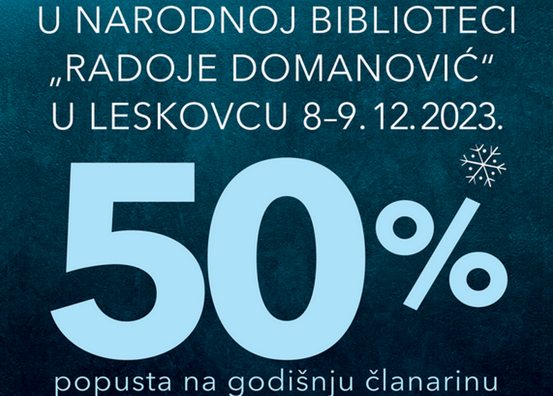 U petak i subotu popust na članske karte u leskovačkoj biblioteci