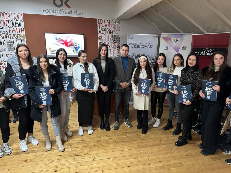 Mladima iz Leskovca dodeljeni sertifikati za završene kurseve u organizaciji Kancelarije za mlade
