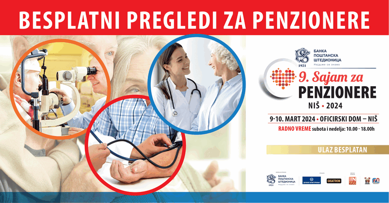 Besplatni zdravstveni pregledi i prezentacije za penzionere za vikend u Nišu