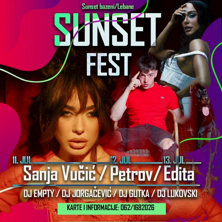 U četvrtak počinje Sunset Fest u Lebanu, nastupaju Sanja Vučić, Edita i Petrov