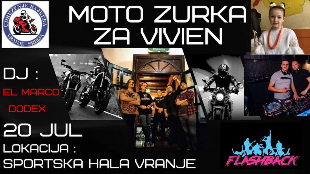 Na humanitarnoj žurki bajkera za Vivien leskovački bend Flash Back i DJ-evi