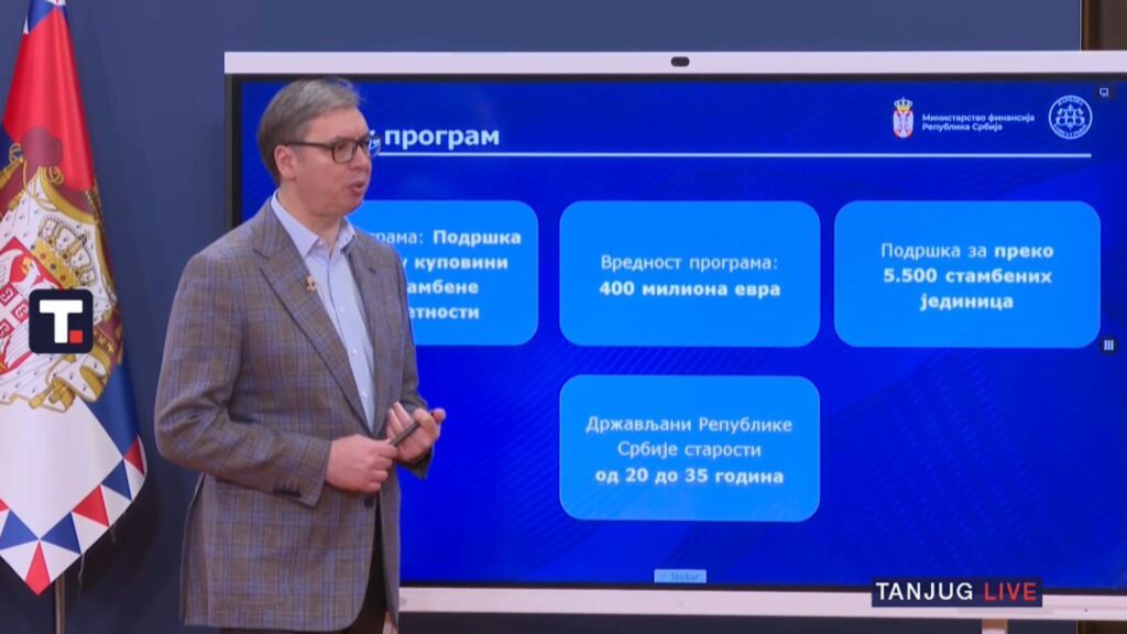 Vučić: Stambeni krediti za mlade od 20 do 35 godina, čak i za nezaposlene