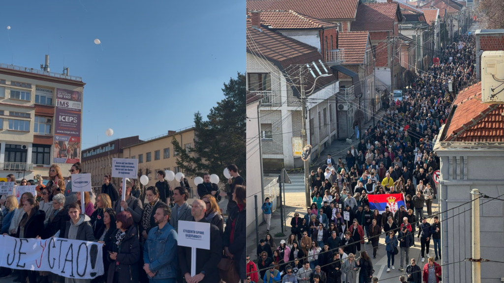 Na nebu iznad Leskovca beli baloni, na ulicama stotine građana