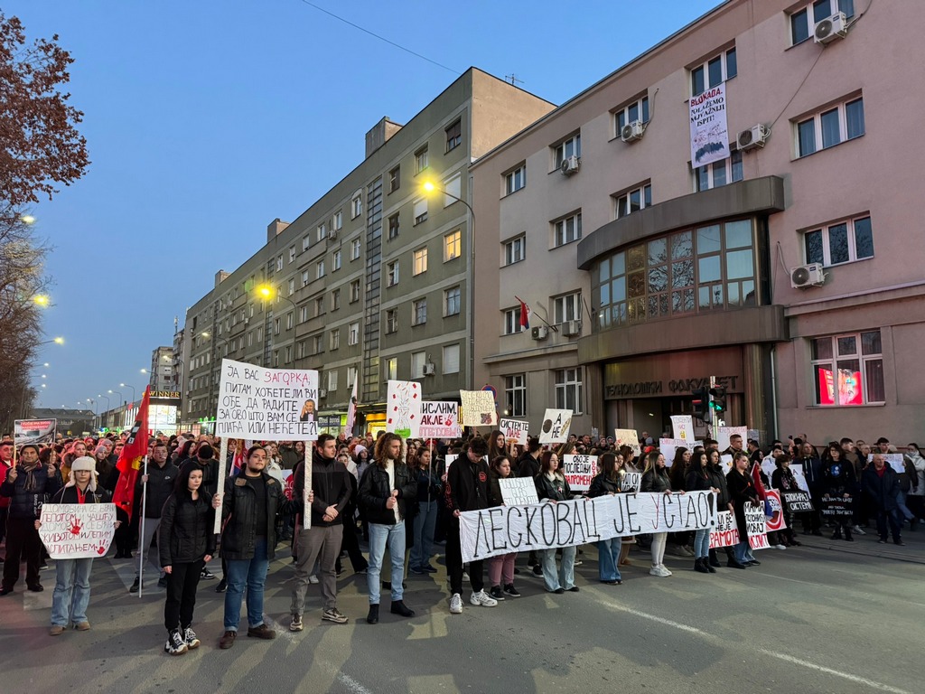 Još jedan protest studenata Tehnološkog fakulteta u Leskovcu sutra od 18 sati