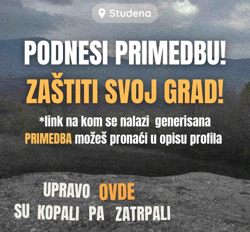 Zaštitimo Studenu: Studenti pozvali Nišlije da pošalju primedbe na Prostorni plan