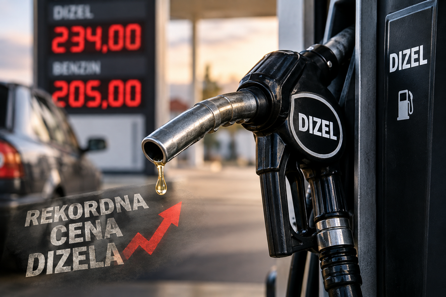 Dizel u Srbiji dostigao istorijski rekord – litar 234 dinara, stručnjaci ne očekuju skoro pojeftinjenje